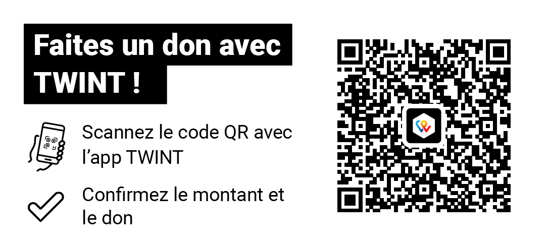 Faire un don: Scannez le code QR avec l'app TWINT